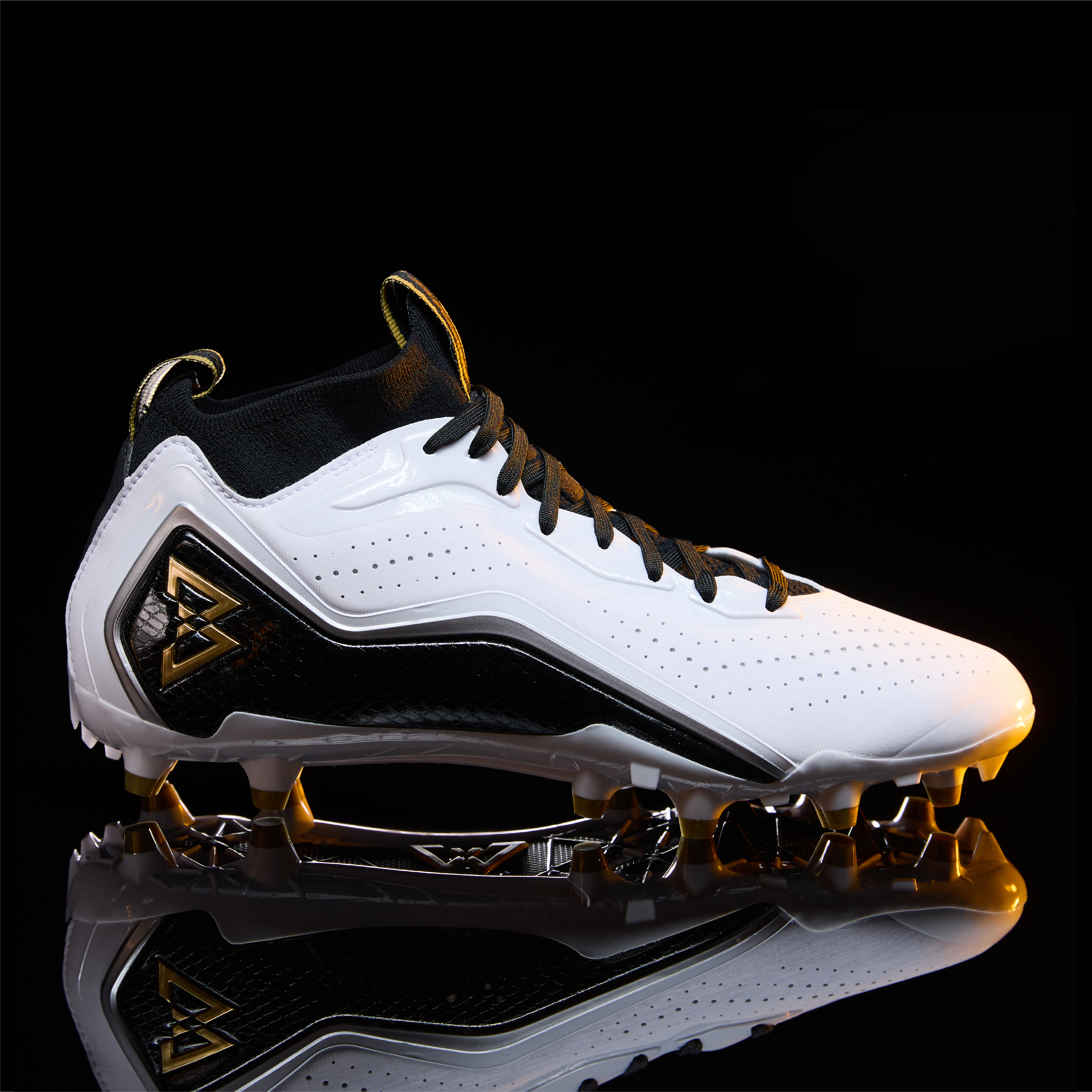 Golden top football cleats
