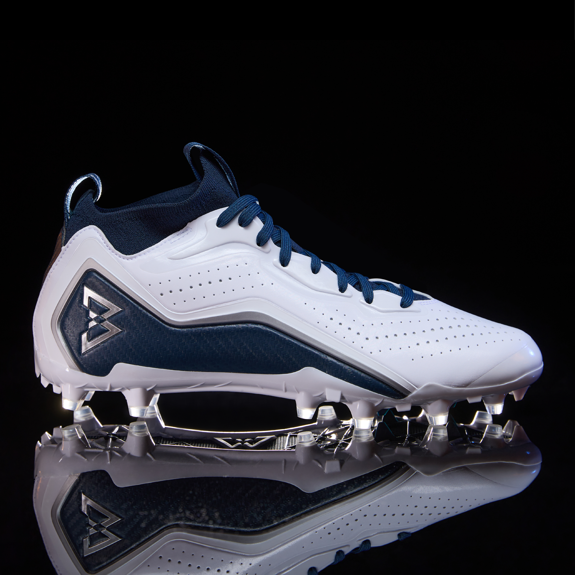 BeastMode B.T.A. Elite Football Cleat White Navy
